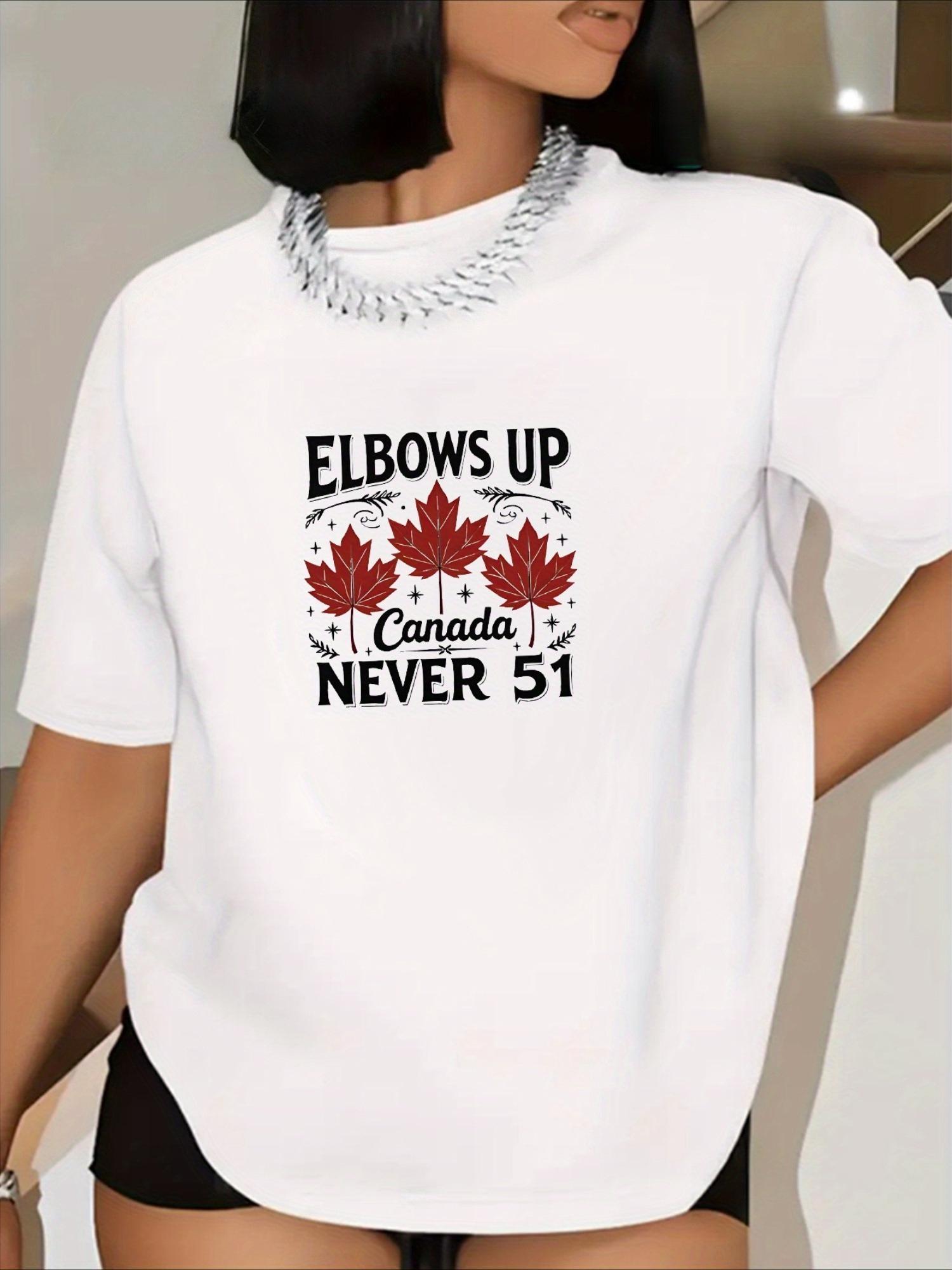 Black Short Sleeved Tshirt Printed Casual Versatile Top Maple Leaf Pattern Letter Printed Casual Top Casual Home Wear S