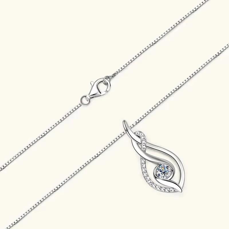 Huitan Aesthetic Bridal Wedding Necklace Luxury  Color/Gold Color Cubic Zirconia Pendant Necklace Trendy Jewelry for Women