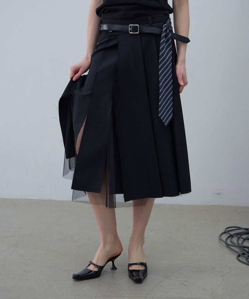 Lcdc Tm Tailored Sheer Pleats Skirt (Black)