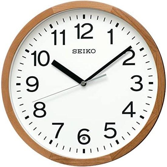 Seiko Clock Wall Radio Control Analog Wooden Frame Natural Color Wood Diameter 304.7cm KX249B