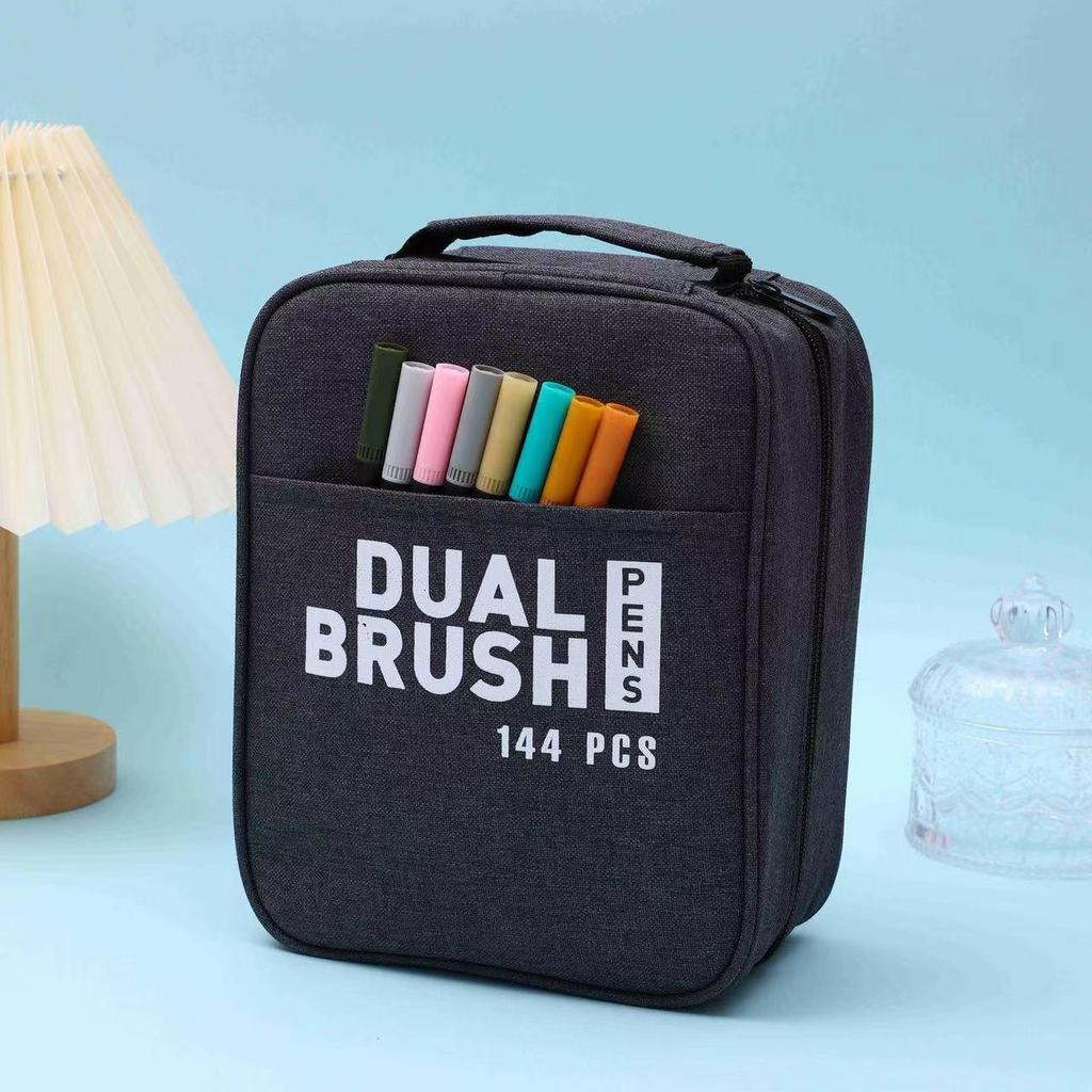 Water-based Double-ended Watercolor Pen Set with Colored Fine Liner and Soft Tip