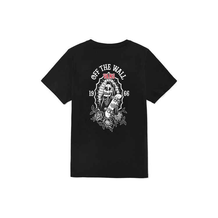 

Vans Large Graphic Print Short Sleeve T-Shirt Women Tops Black VN0A4MNEBLK S