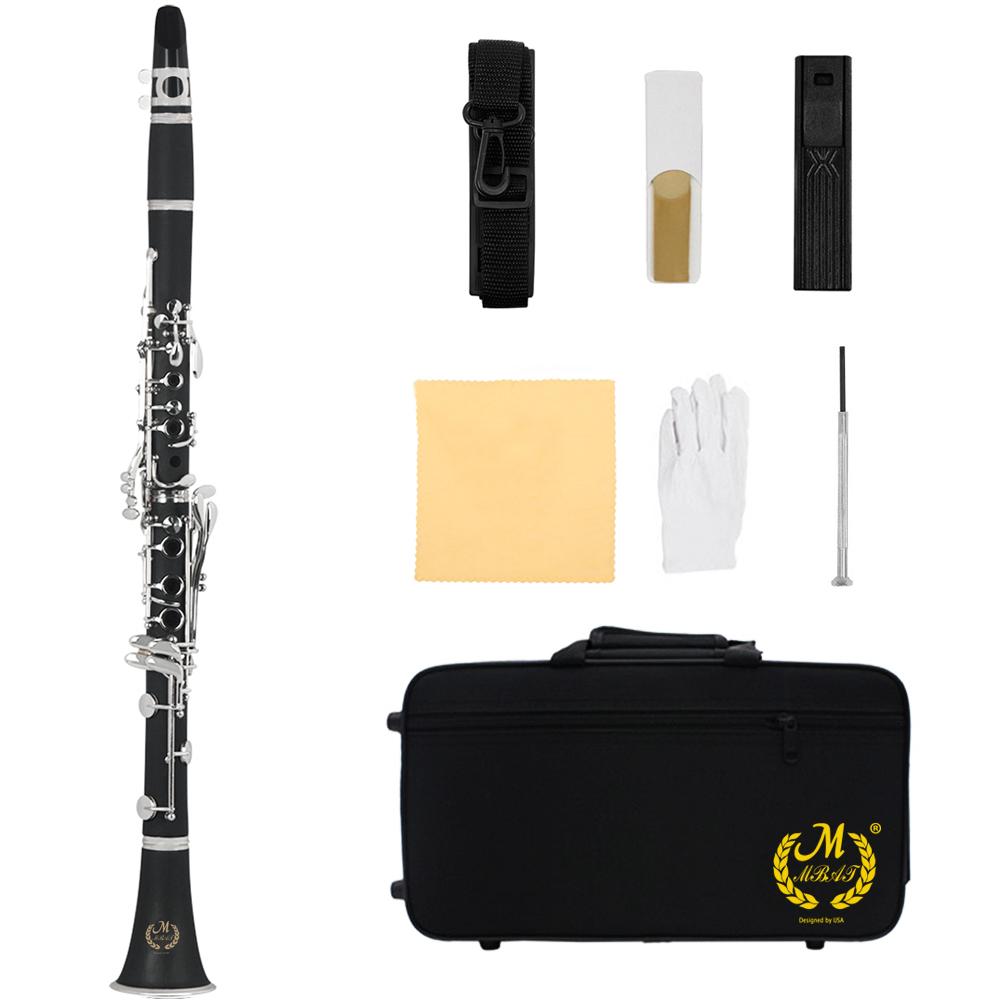 SLADE Bb Clarinet 17 Keys Bakelite Wooden Professional Woodwind Instrument Colorful Clarinette With Box Accessories Parts