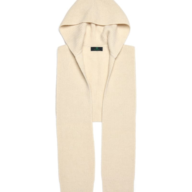 DOYOUKNOWMC 25FW Hooded Neck Warmer and Yellow Ivory Knit Muffler