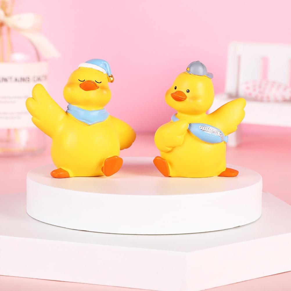 Cartoon Car Ornaments Resin Duck Toy Car Dashboard Ornaments Auto Interior Decorations Car Decors