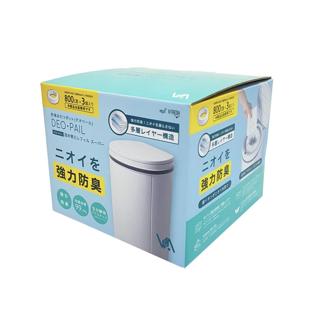 Garbage Bag for Diaper Disposal Special Cassette Super Structure Strong Deodorizing Pack of 3 DEO/PAIL Multi-layered Odor-proofing Anti-bacterial