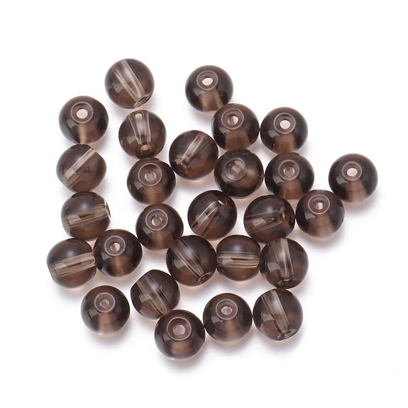 50 Stück Runde Glasperlen Bunt Transparent Glänzend Lose Perlen Für Schmuckherstellung DIY Basteln Halskette Armband Zubehör Großhande