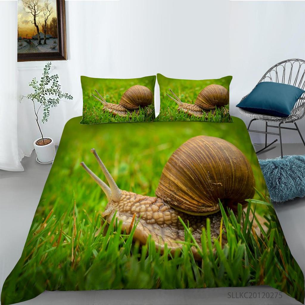 Bedding Cover Suit 2/3 Pcs Snail Home Bedclothes Unique Design Insects Quilt Covers with Pillowcase Bed Sets