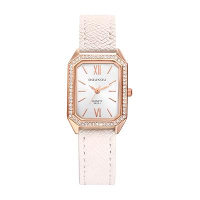 Antique Square Watch with Leather Roman Analog Cute Waterproof Quartz Fashionable Watch for Women Perfect Gift for Day Women's Strap Display, Watch,