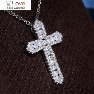 Exquisite Cross Pendant Necklaces for Women/men Brilliant Crystal Neck Jewelry for Hip Hop Party Unisex Chic Accessories
