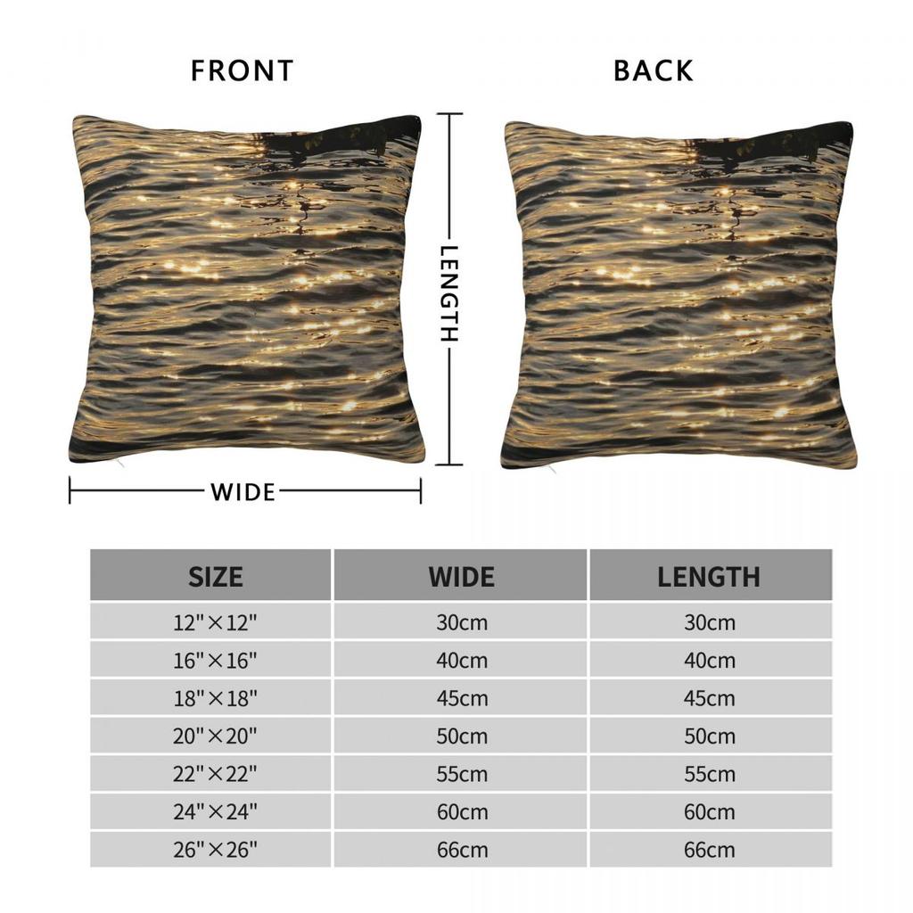 Sunlight Shimmering On Rippled Surface Of Lake Square Pillowcase Polyester Linen Velvet Printed Decorative Home Cushion Cover