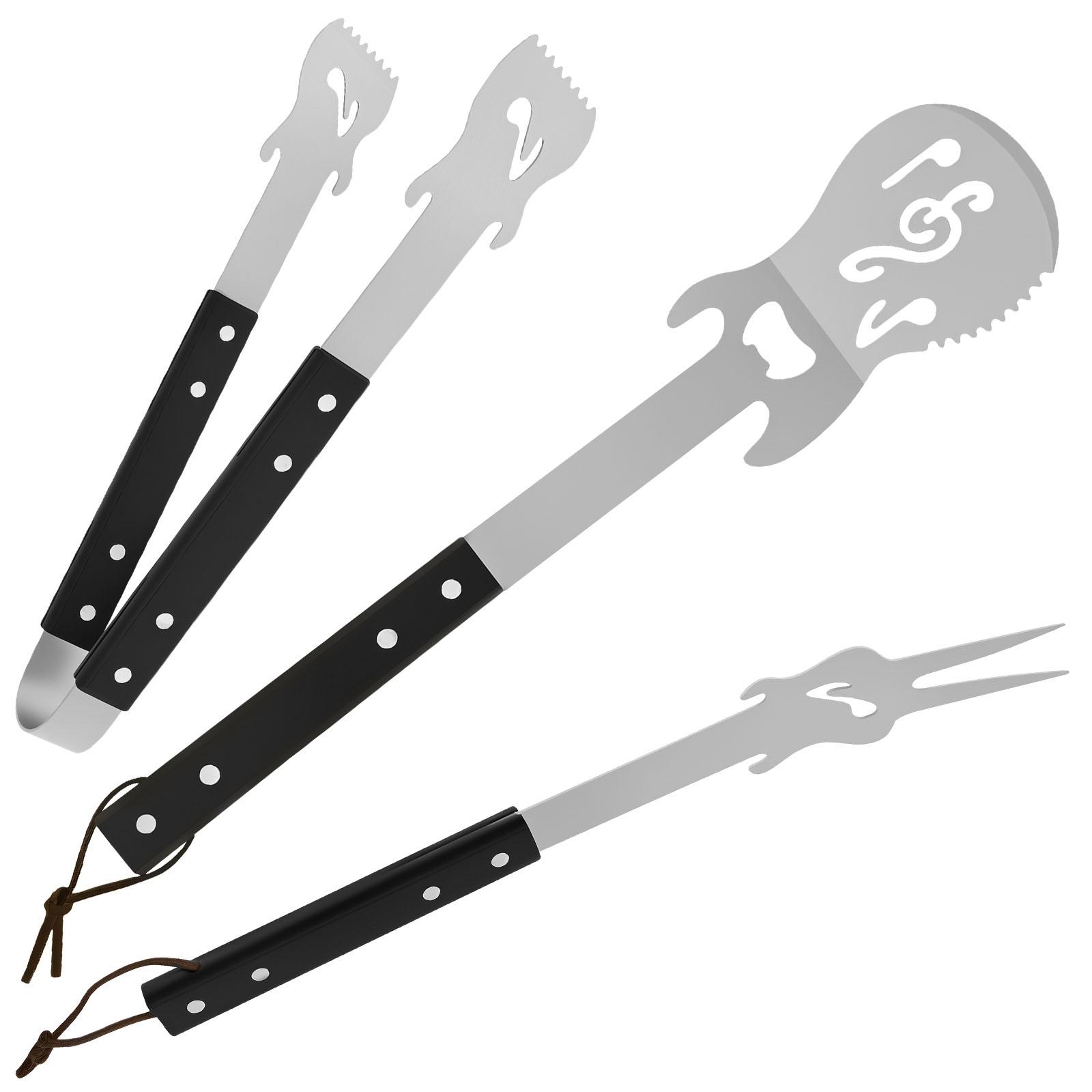 

3Pcs BBQ Combination Tool Kit Stainless Steel Musical Notes Barbecue Spatula Tong and Fork Outdoor Camping Grill Accessories
