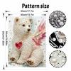 Relaxing DIY Pearl Painting Kit Framed with Winged Bear Heart Design 5D Sparkling Bead Canvas Craft for Girls Bedroom Decor Gift
