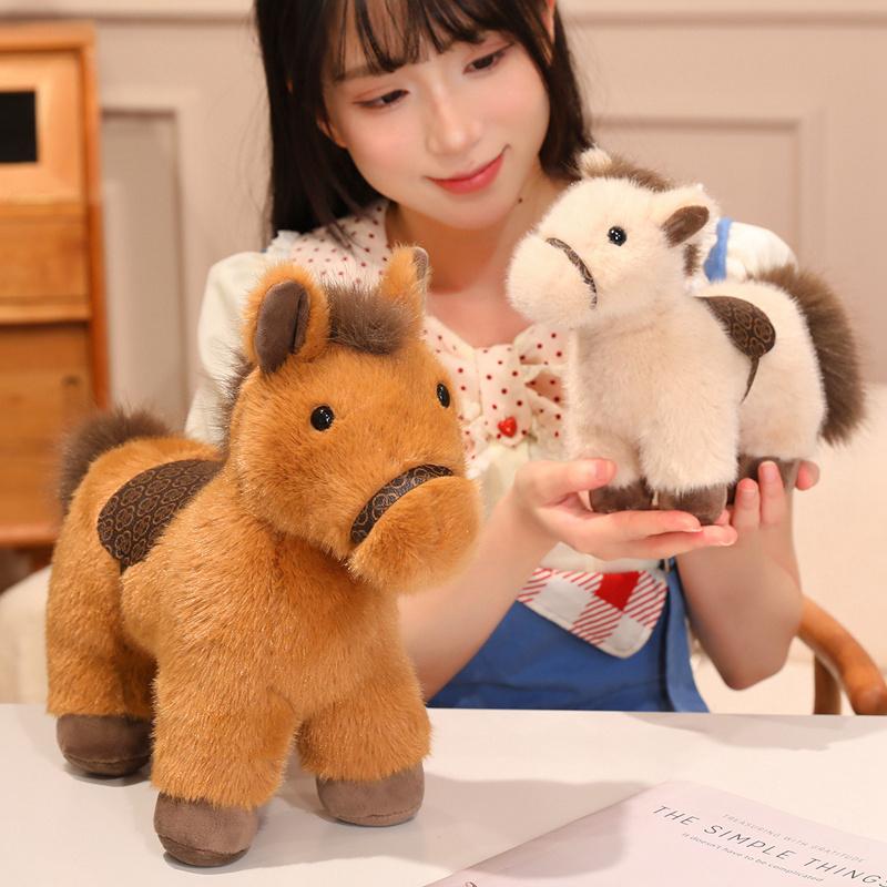 Simulated Lying Horse Plush Dolls Stuffed Animal Super Realistic Pony Plush Toys Classic Birthday Gift For Children