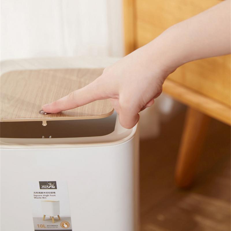 Desktop Trash Can Mini Garbage Can Simple Press Trash Storage Bin Cute Round Trash Can Kitchen Dustbin Table Trash Bin