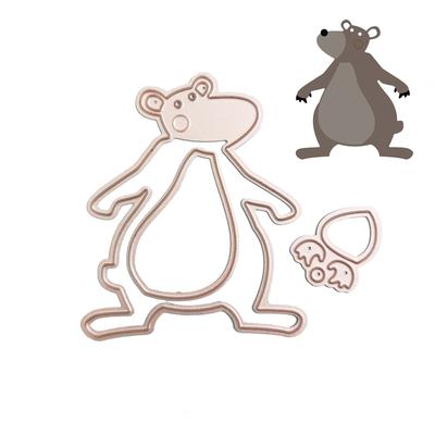 Zvířecí Medvěd hnědý Vyřezávací raznice Kovová šablona DIY Scrapbooking Album