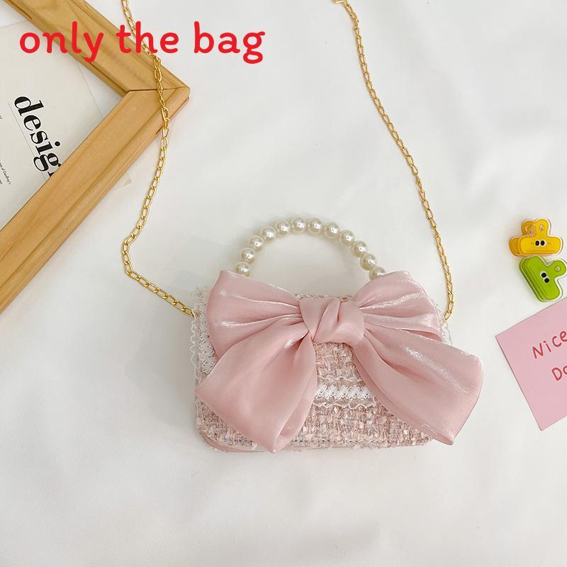 Borsa da ragazza elegante in cotone con decorazioni di perle artificiali per l'uso quotidiano