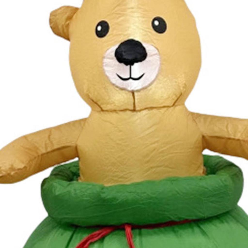 Christmas Inflatable Decorations Xmas Bear Candy Bag Design Lighted Holiday Display for Festival