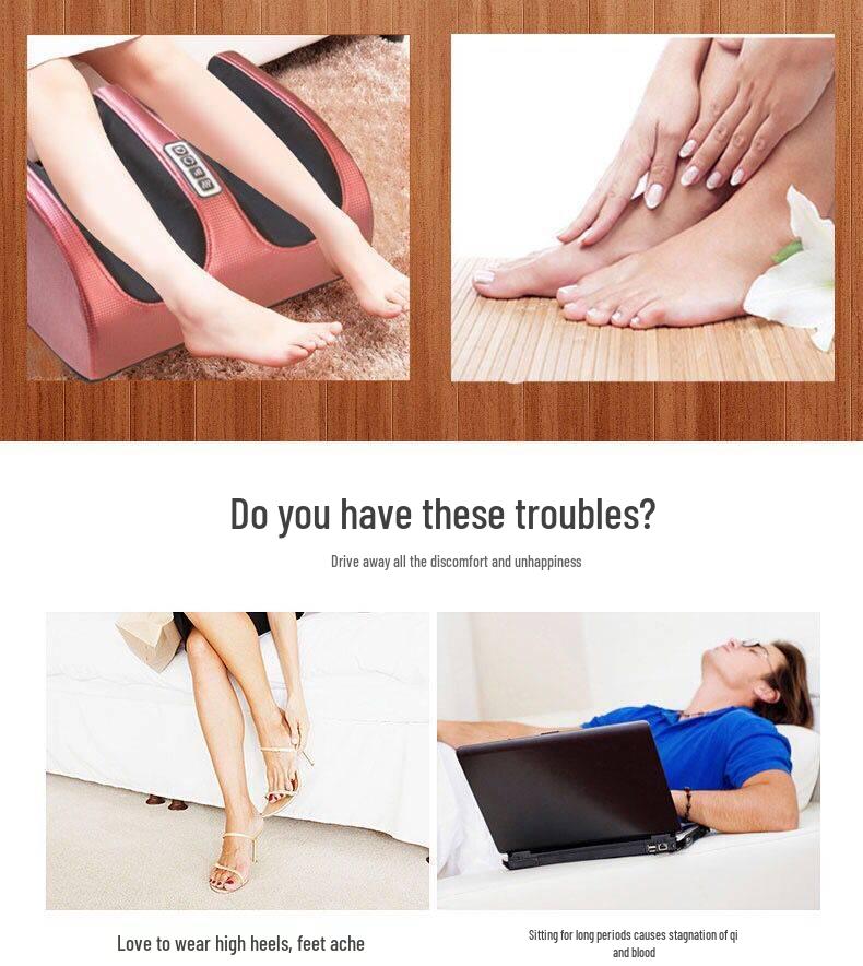 Electric Foot and Leg Massager with Heating and Kneading Therapy