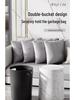 High-Capacity Marble Pattern Flip-Top Trash Can for Kitchen, Living Room, or Bathroom - 2024 Edition