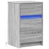 VidaXL Armoire de chevet et lumières LED sonoma gris bois d'ingénierie, table d'appoint, armoire de lit, table d'appoint 852017