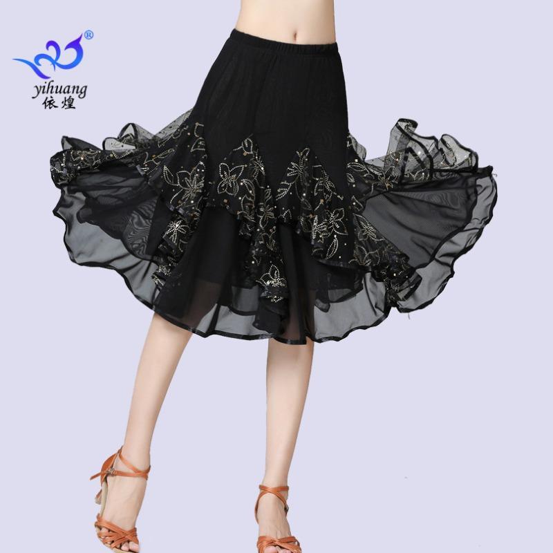 Sequins Ballroom Dress Stage Dress Mesh Dress Dance Practice Dress Latin Dress
