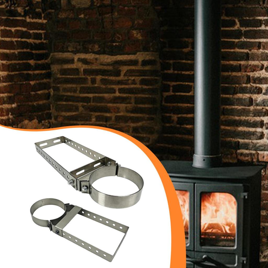 Chimney Pipe Bracket Holder Adjustable Accessories Household Heat Resistant Portable