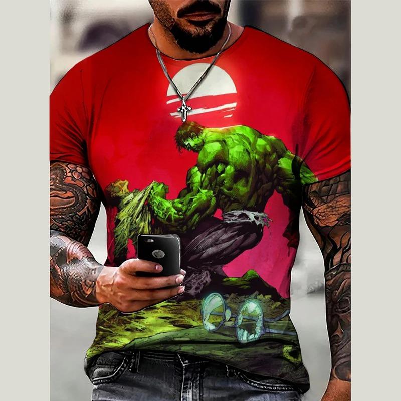 Classic Men's Hulk T Fashion Casual Sports T Shirt with Marvel 3D Print Adult Street Style Fitness Jogging Comfortable T Shirt