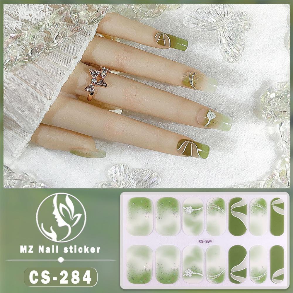 New waterproof no-bake gel nail polish film full sticker New Year's nail art film paper nail film paper patch