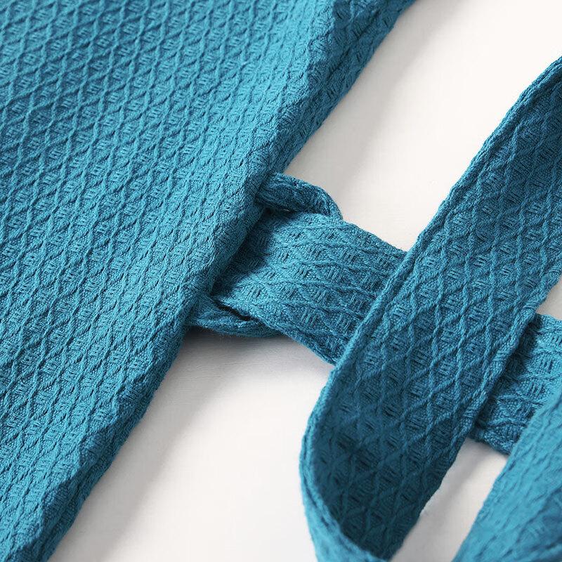 Xinya Bathrobe, Pure Cotton Waffle Pattern Adult Bathrobe, Thin Home Bathrobe for Men And Women Couples, Women's Style