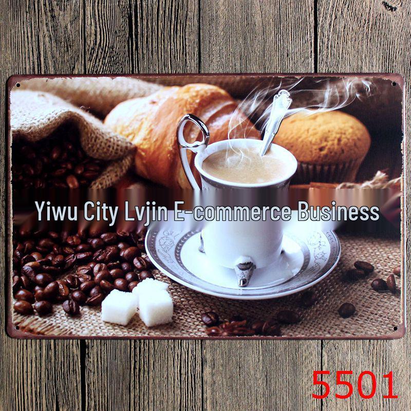 Vintage Coffee Tin Sign for Restaurant or Home Decor