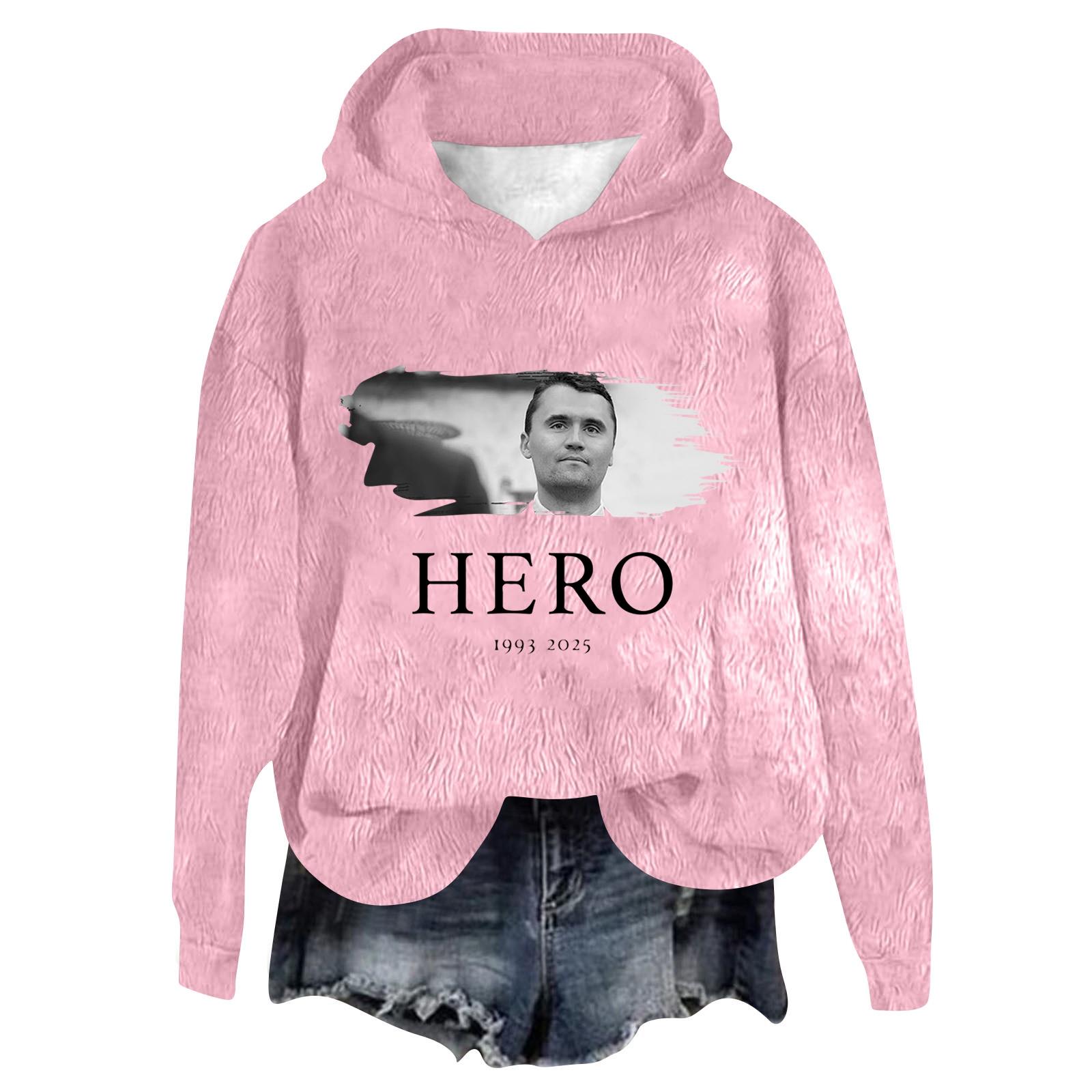 

Женский фланелевый топ с капюшоном и длинным рукавом с принтом, толстовка с капюшоном S розовый