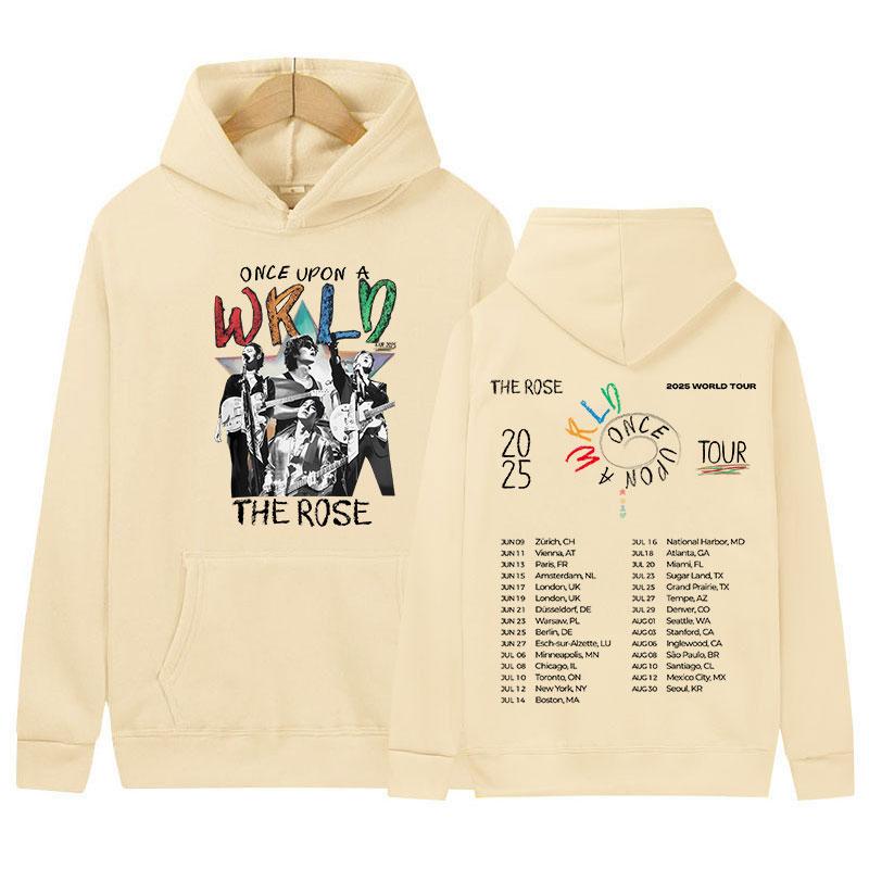 Singer The Rose Once Upon AWRLD World Tour Album Hoody Men's Clothing Retro Oversized Long Sleeve Fleece Hoodies Streetwear