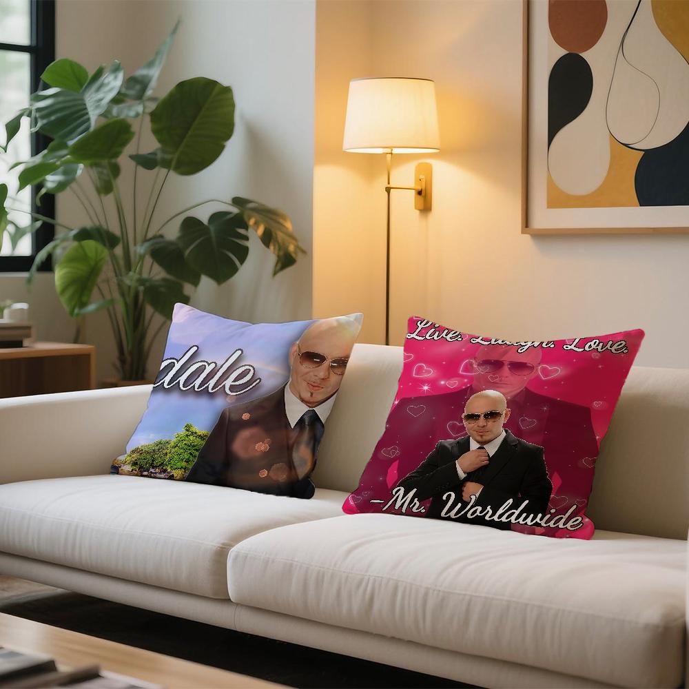 Singer M-Mr. 305 P-Pitbull Global Hippie Cushion Cover Comfortable and Soft Bedding Skin Friendly Leisure Sofa Car Pillowcase