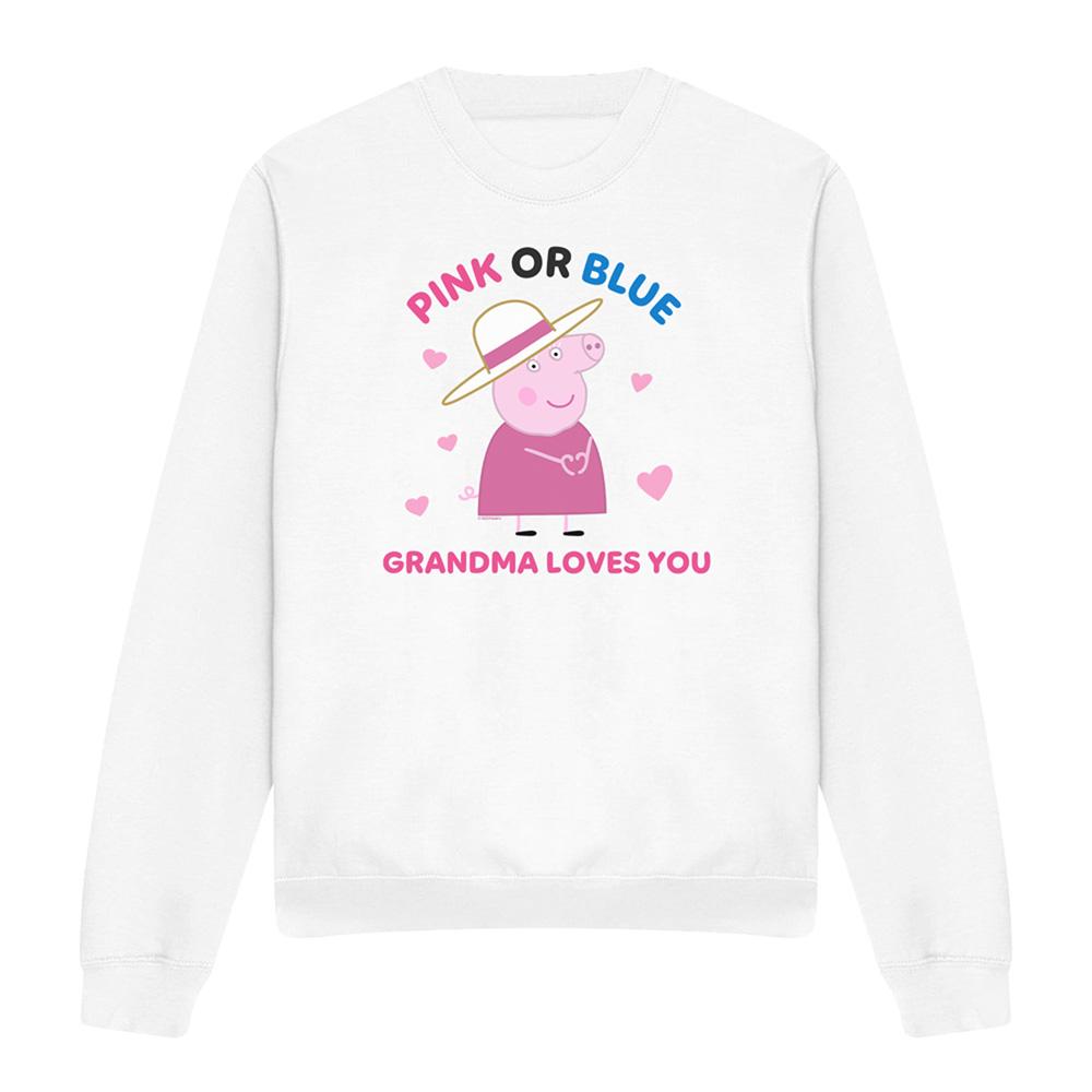 Peppa Pig Womens/Ladies Pink Or Blue Grandma Pig Loves You Sweatshirt