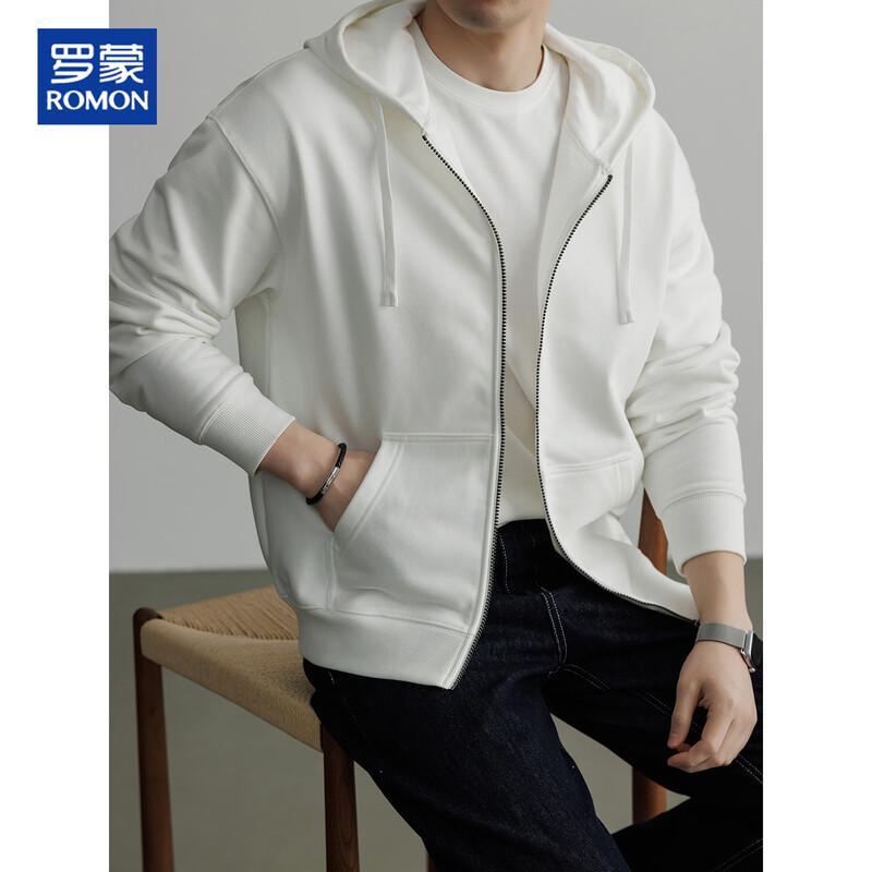 ROMON Men's Heavyweight Full-Zip Hooded Sweatshirt