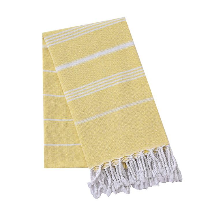 Turkish Bath Towel: Striped Beach Shawl with Tassels