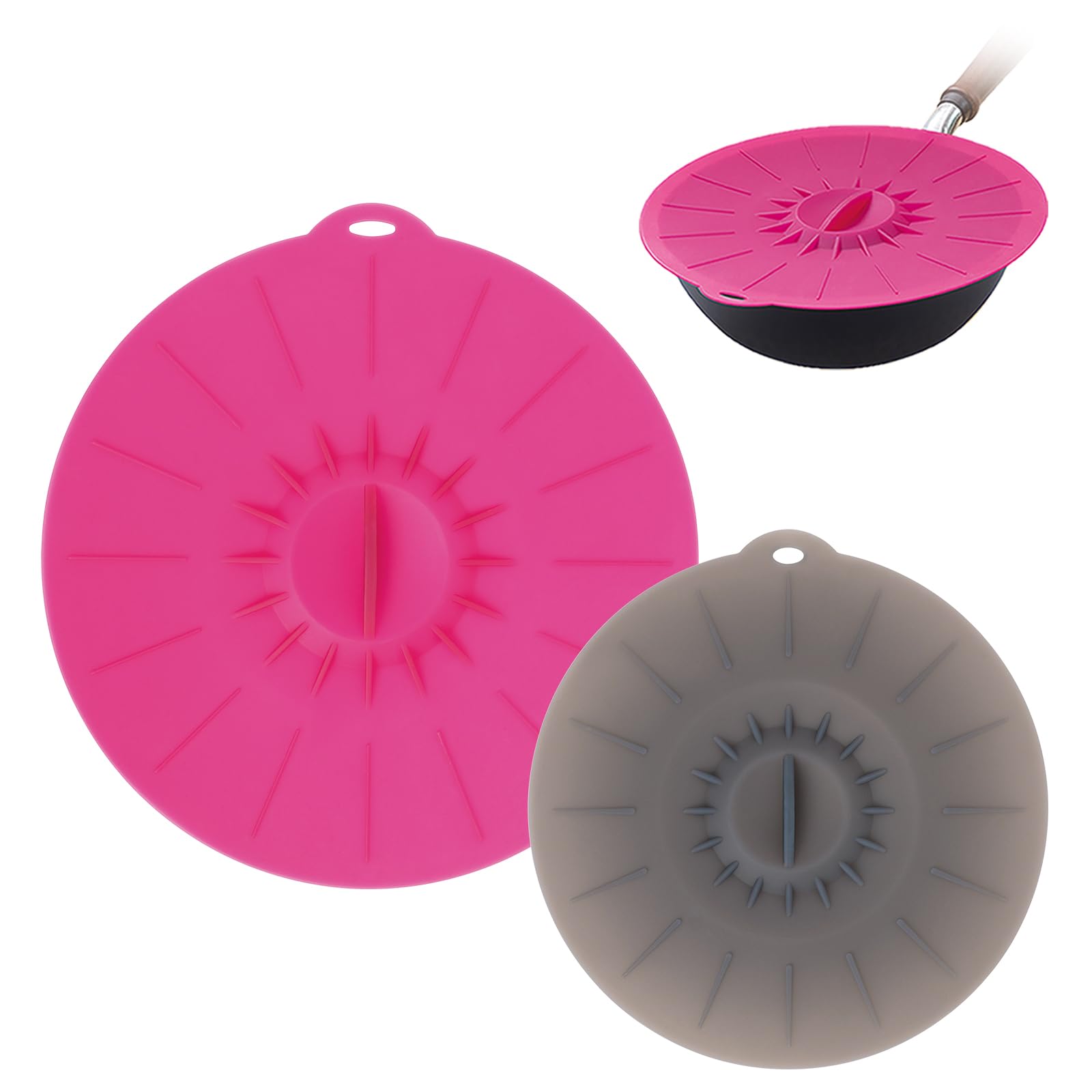 

Comolife Silicone Set of 2 and 20cm Diameter Silicone Lids for Frying Pans and Kitchen Dishwasher and Microwave Heat Resistant up to and Cold