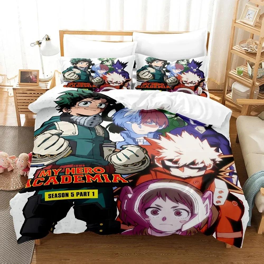 

Comforter My Hero Academia Bedding Set Japan Anime Comfortable Singles Double Queen Twin Full Size Teens Bedroom Comforter (quilt)-EU Single(135*200cm)3pcs
