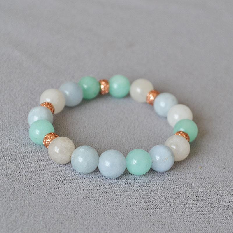

Fashionable 10mm beaded bracelet, simple and personalized elastic