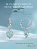 Avle Heart-Shaped Blue-Green Zircon Earrings In S925 Sterling Silver for Women
