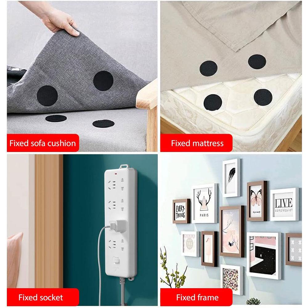 10 Pairs Adhesive Tape Hook and Loop Fasteners Double Sided Adhesive for Pads Rug Carpet Gripper Mounting Tapes Wall Decorations