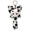 Leopard Print Furry Cat Pendant Long Tail Bag Charms Cartoon Cat Plush Toy  Bag