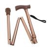 Alloy Foldable Elderly Safety Walking Stick Guide Blind Cane Crutch Bronze Adjustable Length