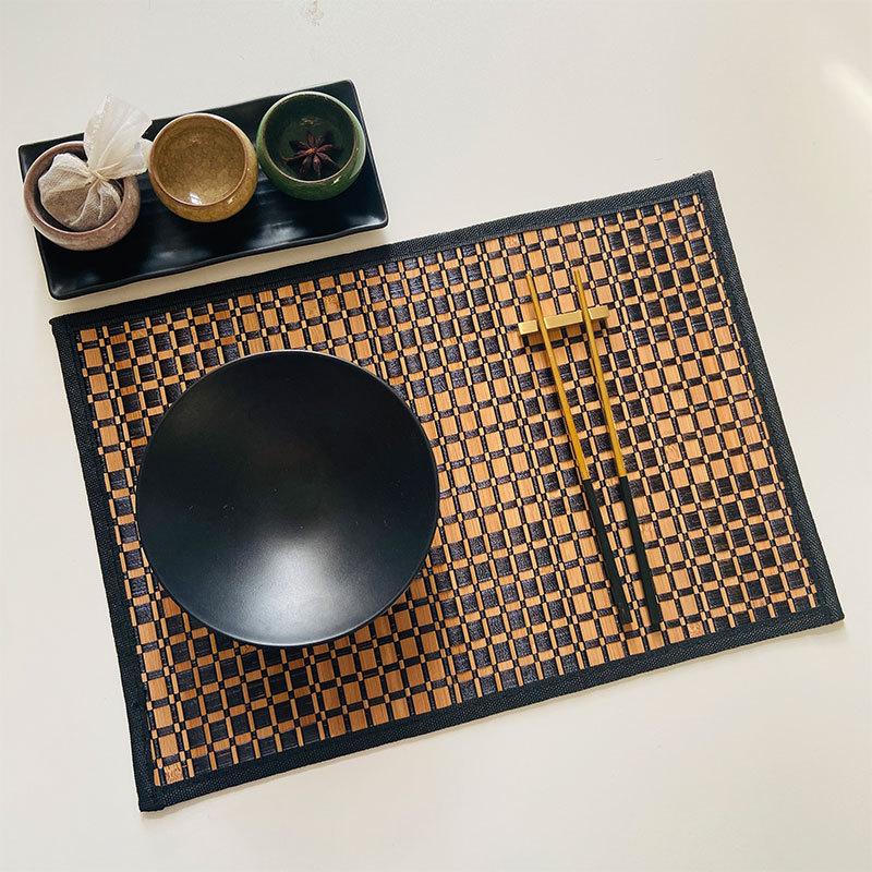 

Bamboo Tea Table Mat Handwoven Rope Placemat with Heat Insulation Non-Slip Design Zen-Inspired Aesthetic Tea Ceremony 44x30cm 1pc