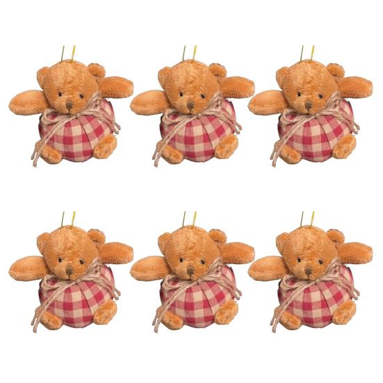 Ozdoby w kratę z misiem na choinkę 4-calowe mini wypchane pluszowe misie w kratę dekoracja na choinkę na święta Bożego Narodzenia dekoracja do domu na przyjęcie