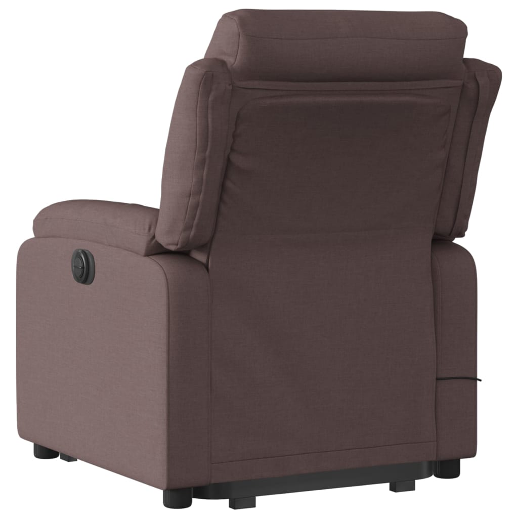 Recliner Chair with Lift Assistance Dark Brown Fabric