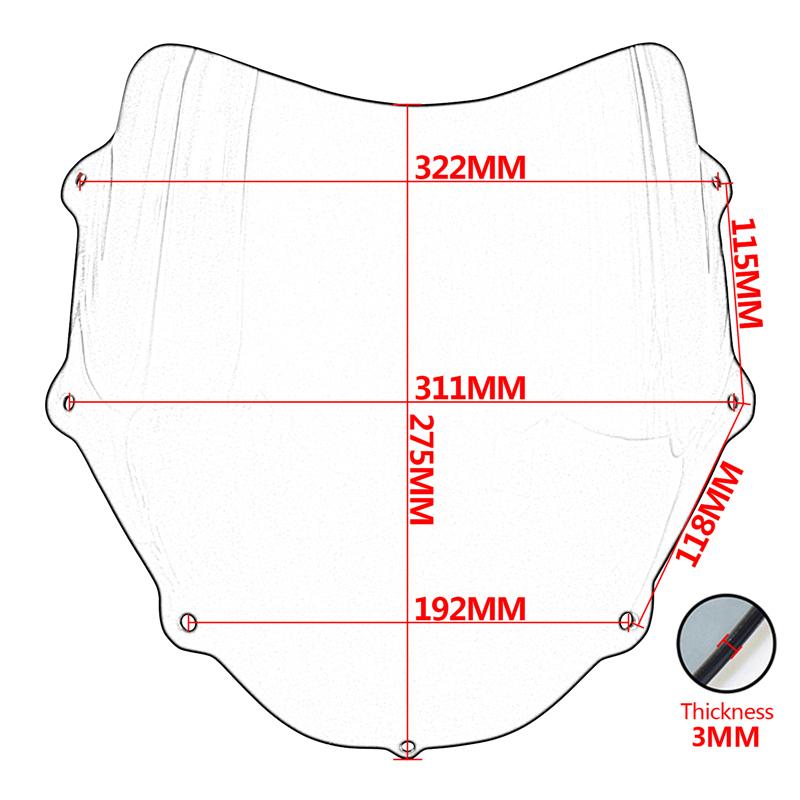 Waase For Ducati Multistrada 620 1000 1100 2004 2005 2006-2009 Windscreen Windshield Wind Deflector Shield Screen Visor Glass
