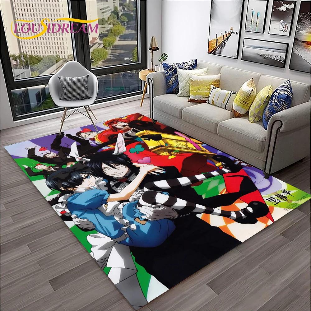 Cartoon Black Butler Anime 3D-Teppich für Zuhause, Wohnzimmer, Schlafzimmer, Sofa, Fußmatte, Dekor, Kinderspielbereich, rutschfeste Bodenmatte