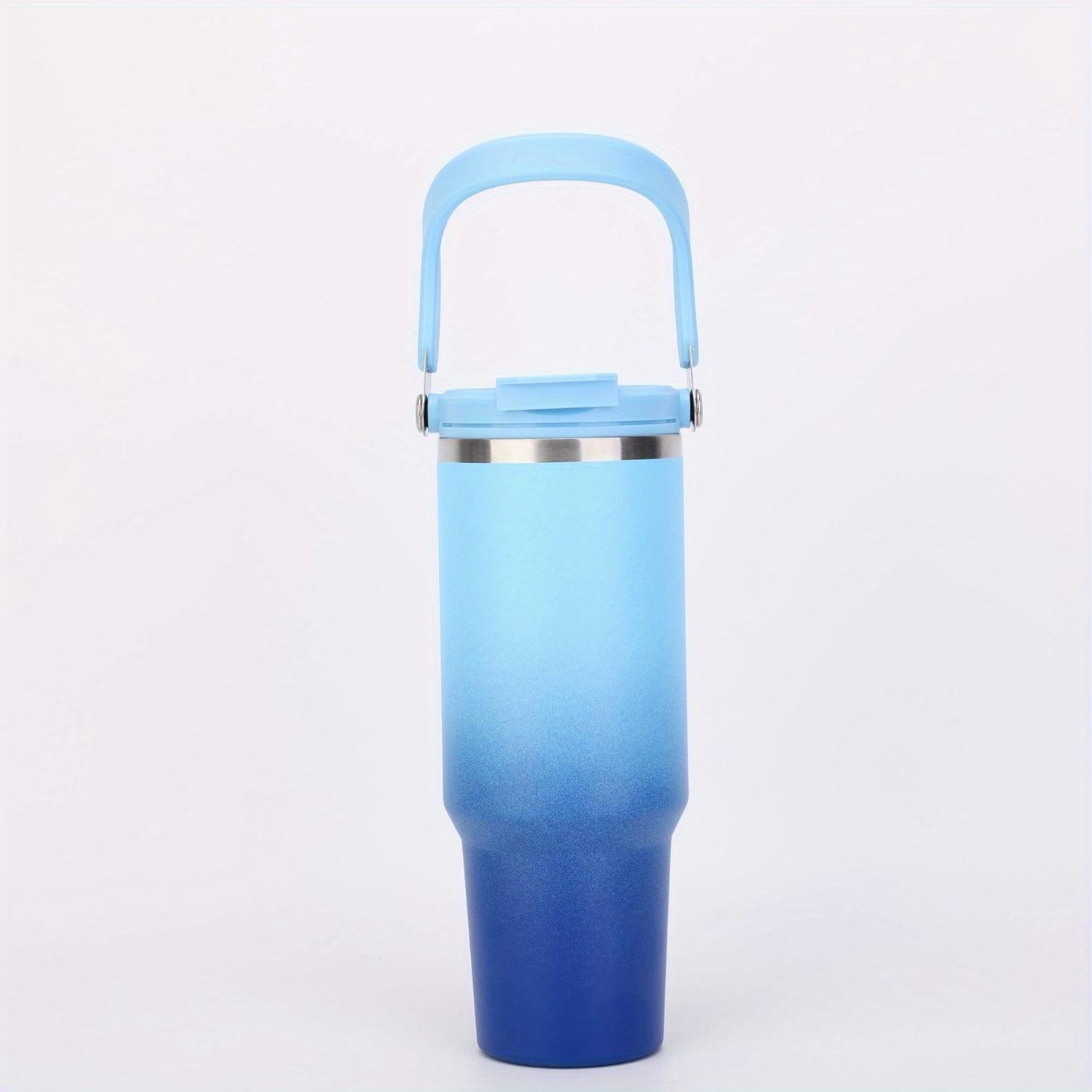 

40 унций Нержавеющая сталь градиентный цвет кружка для кофе вакуумная изоляция автомобильные бутылки для воды соломинка двойные стенки термостакан для путешествий со льдом домой 40oz синий